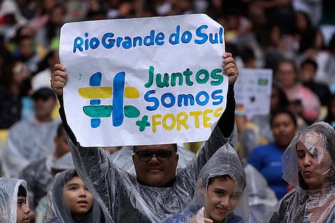Brazil Floods exhibition soccer match